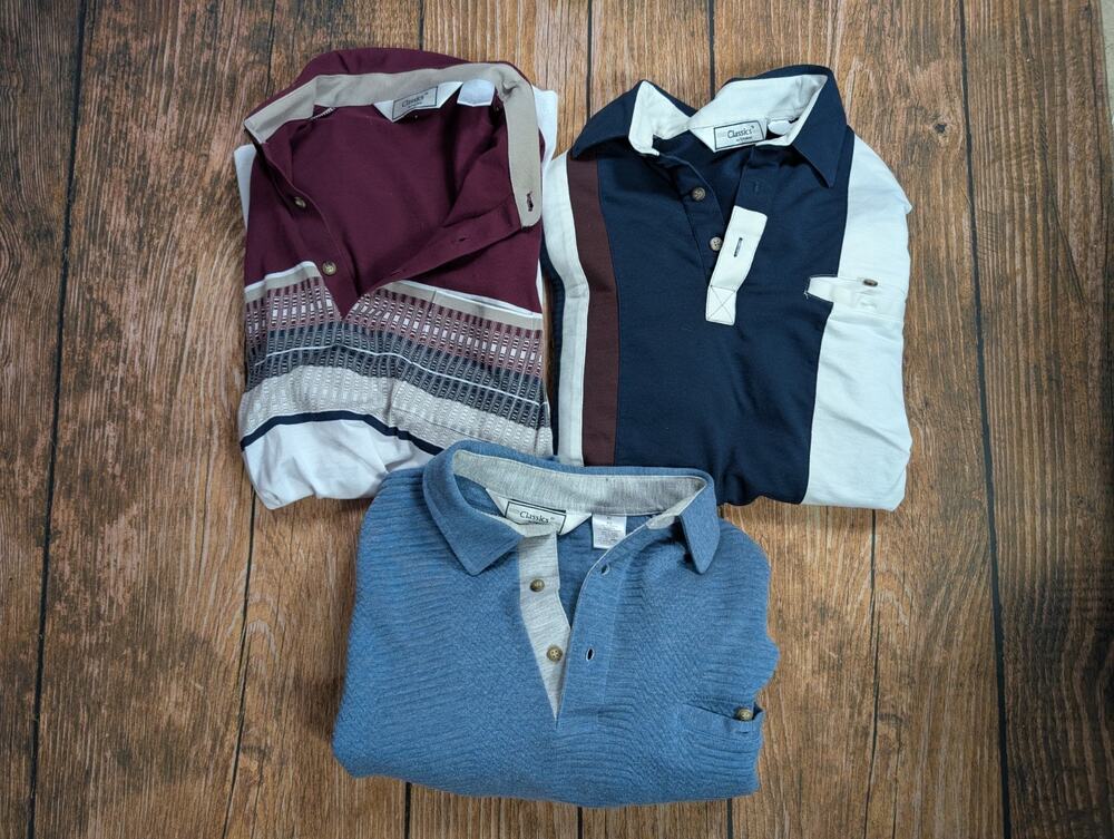 Lot Of 3 Classics by Palmland Sz XL 2 Long Sleeve 1 Short sleeve Shirts
